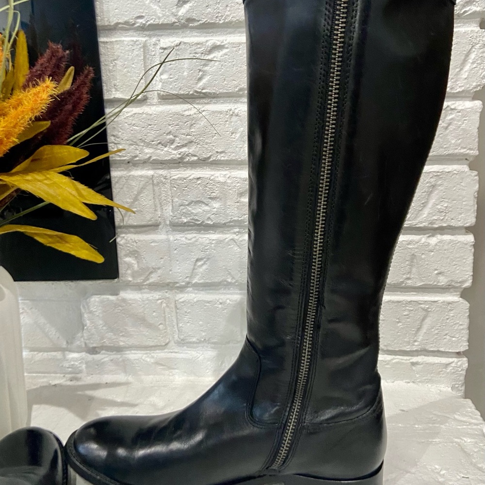Frye Black Leather Over-the-Knee Riding Boots - Picture 5 of 14